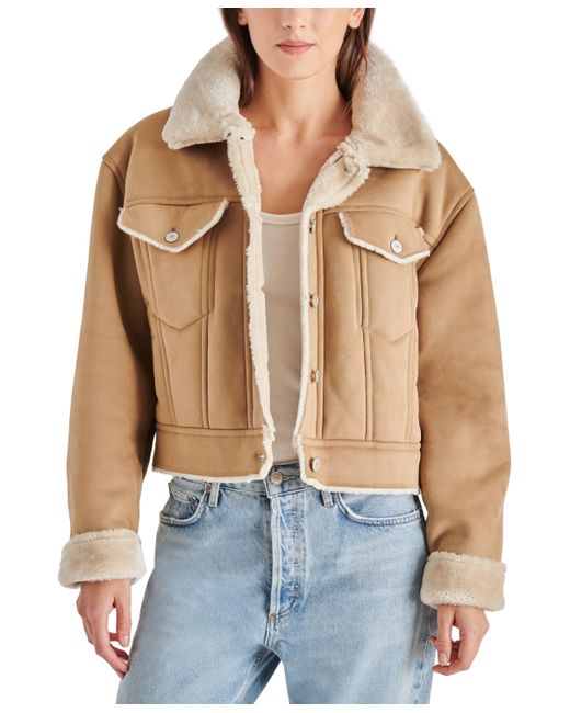 Steve Madden Marie Faux-Suede Cropped Coat