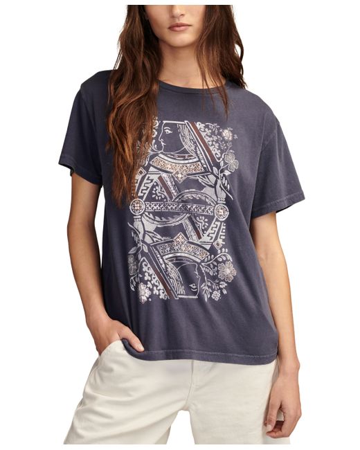 Lucky Brand Floral Queen Graphic Print Cotton T-Shirt