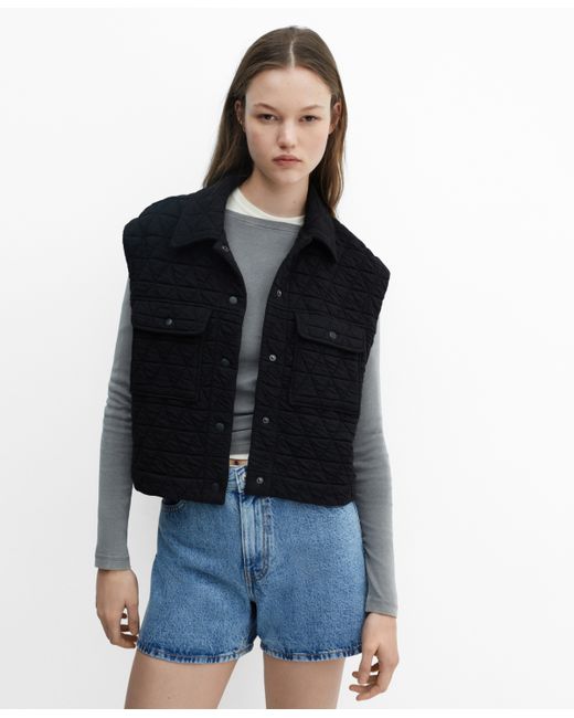 Mango Buttons Detail Quilted Vest