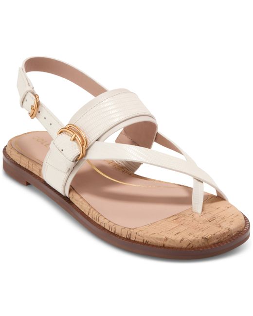 Cole Haan Anica Lux Buckle Flat Sandals Cork