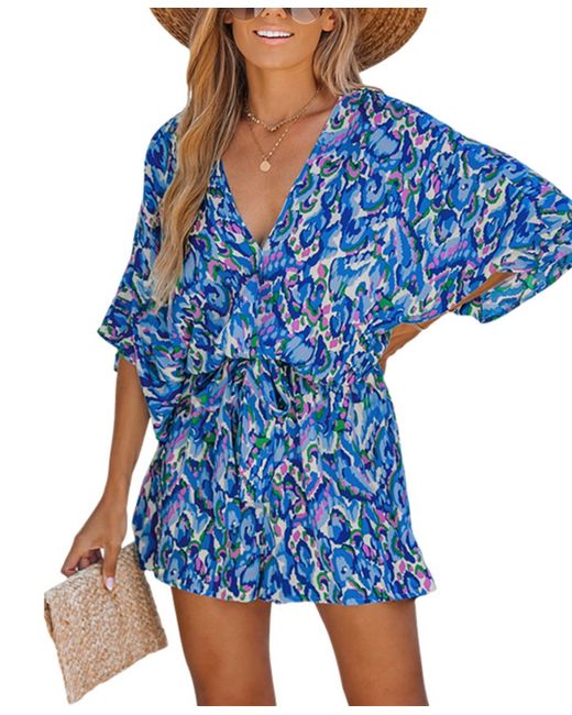 Cupshe Abstract Print Drawstring Romper