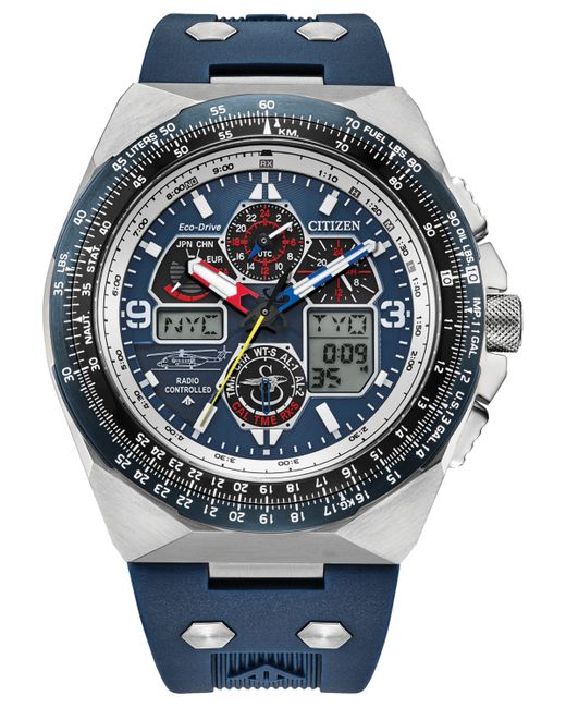 Citizen Eco-Drive Chronograph Promaster Air Sikorsky Skyhawk Rubber Strap Watch 46mm