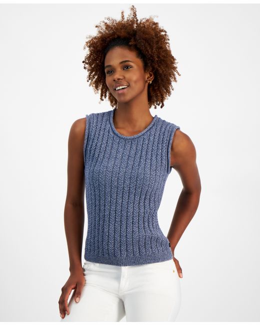 Nautica Jeans Cable-Knit Sleeveless Sweater