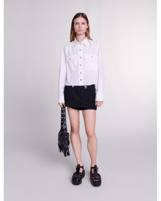 Maje Womans cotton Cropped shirt for Spring/Summer Small