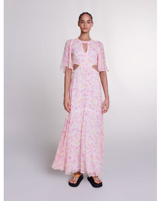 Maje Womans viscose Lining Floral print maxi dress for Spring/Summer Maxi Midi Dresses-