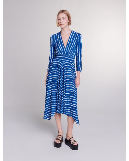Maje Womans viscose Asymmetrical maxi dress for Spring/Summer Maxi Midi Dresses-