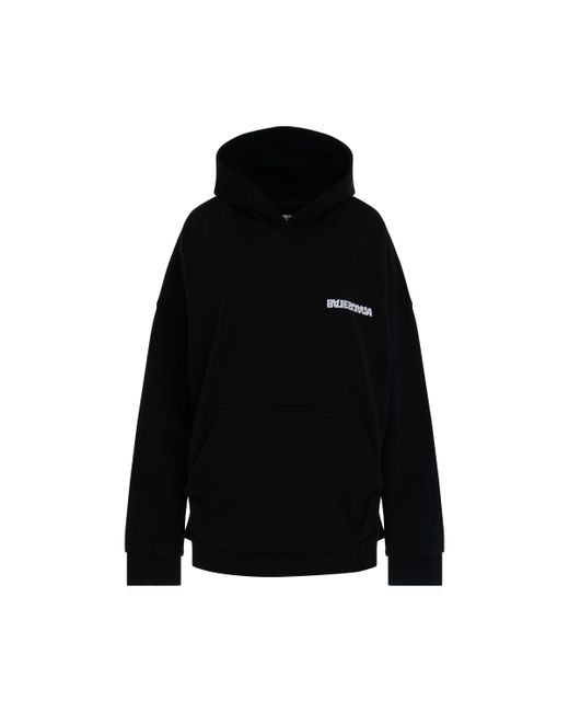 Balenciaga Embroidered Turn Logo Wide Fit Hoodie Washed WASHED