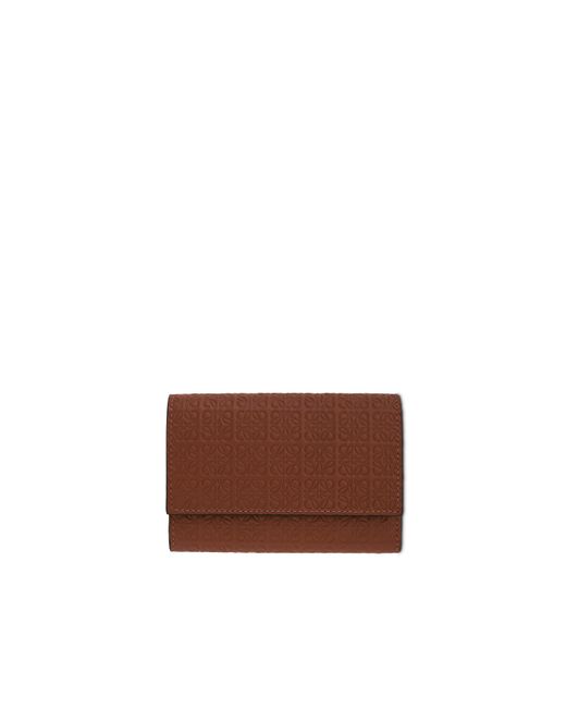Loewe Repeat Small Vertical Wallet Embossed Calf Leather Tan TAN OS