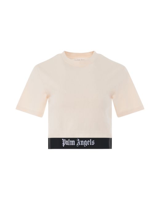 Palm Angels Logo Tape Cropped T-Shirt Off OFF