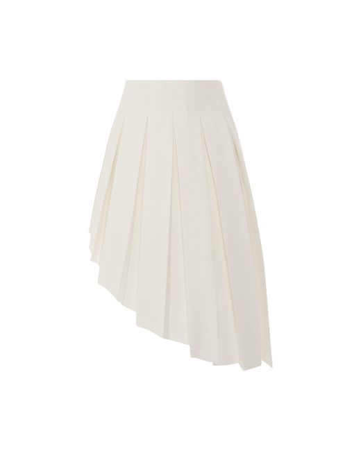 We11done Wool Asymmetrical Pleated Skirt