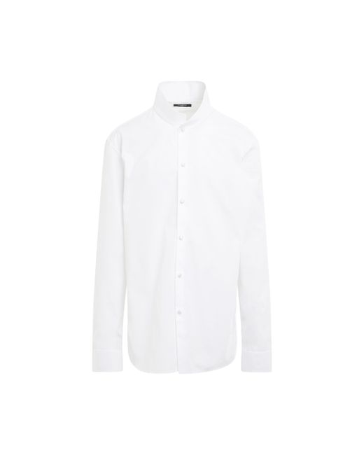 Balmain Satin Covered Buttons Cotton Shirt