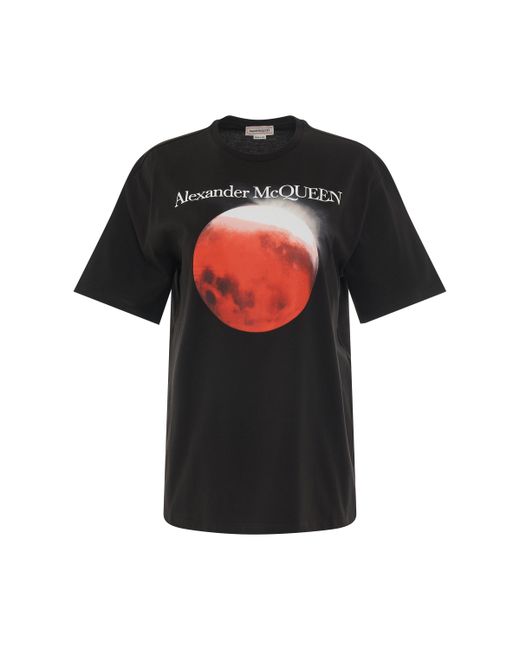 Alexander McQueen Moon Oversized T-Shirt Black BLACK