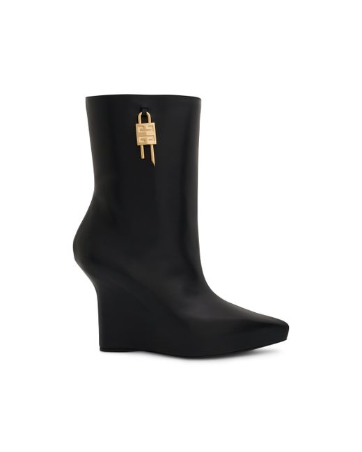 Givenchy G Lock Wedge Low Box Leather Boots
