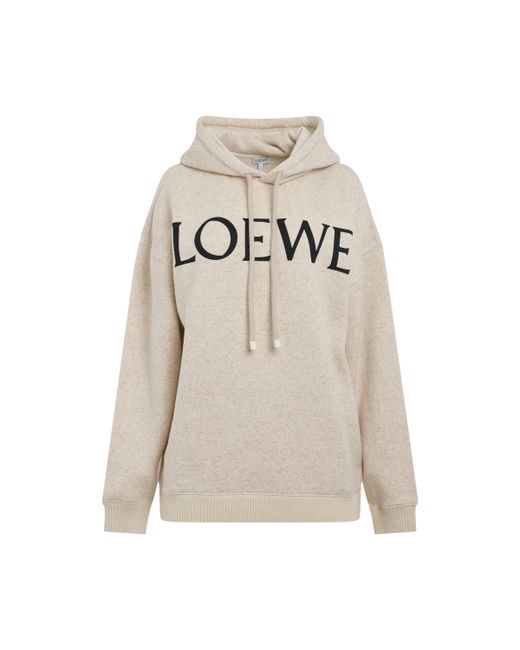 Loewe Logo Oversize Cotton Hoodie Ivory IVORY