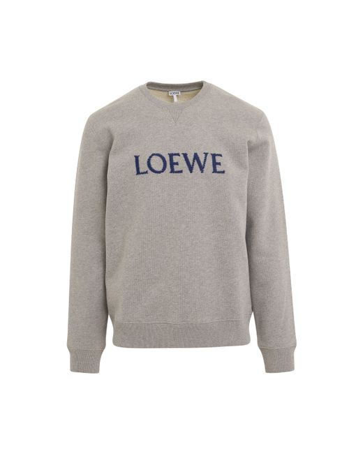 Loewe Embroidered Logo Cotton Sweatshirt Grey GREY