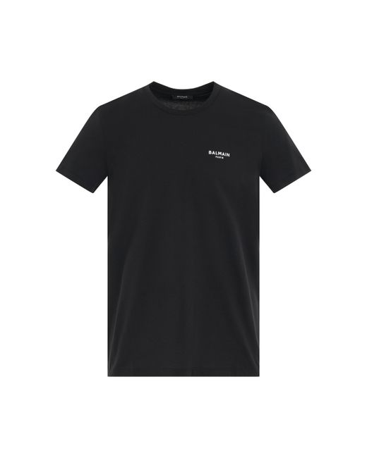 Balmain Logo Flock Classic Fit T-Shirt Black BLACK