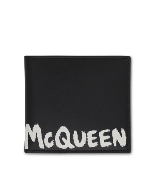 Alexander McQueen Graffiti Print Leather Wallet OS