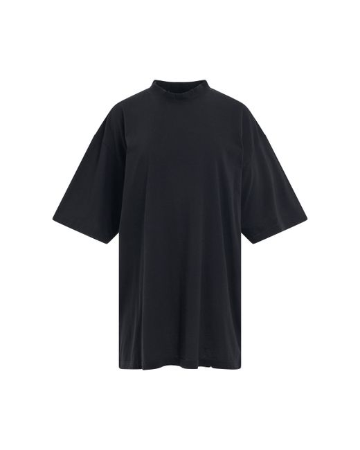 Balenciaga Logo Printed Crewneck T-shirt Washed Black WASHED BLACK