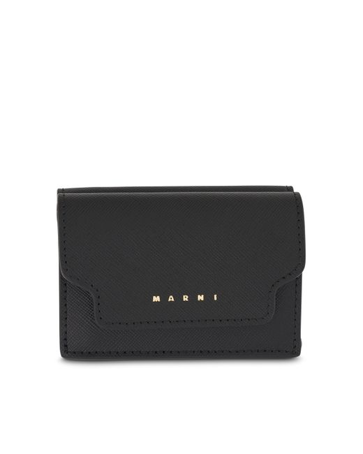 Marni Trifold Saffiano Leather Wallet OS
