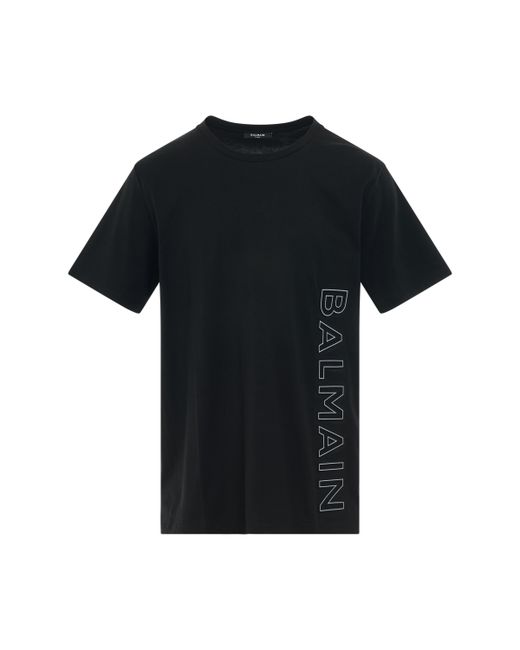 Balmain Logo Embossed Reflect T-Shirt Black BLACK/GREY