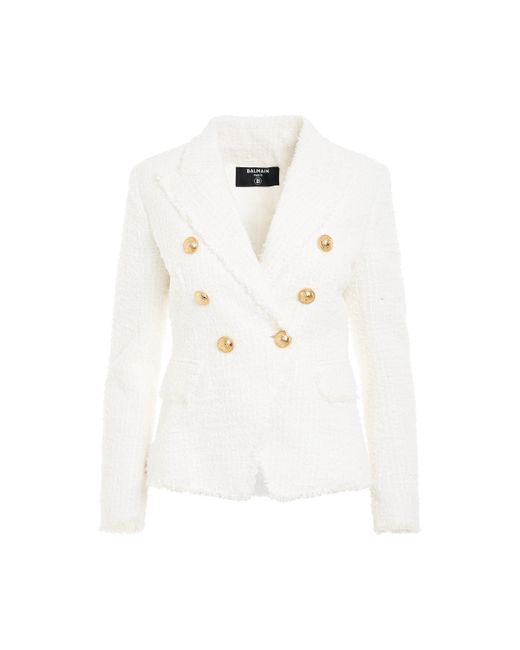 Balmain 6 Buttons Double Breasted Tweed Jacket