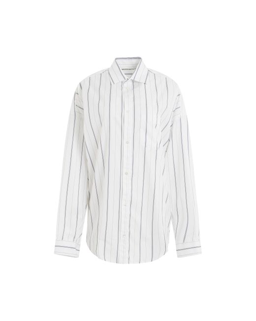 Balenciaga Cocoon Shirt White/Navy WHITE/NAVY