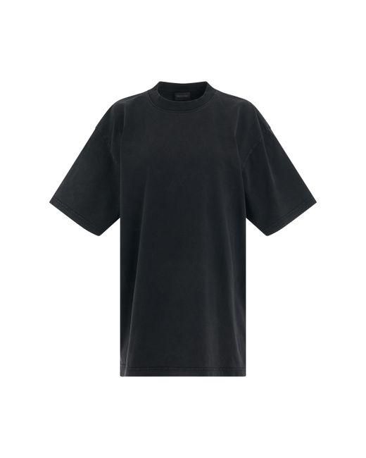 Balenciaga Back logo Rhinestones Oversized T-Shirt Black BLACK