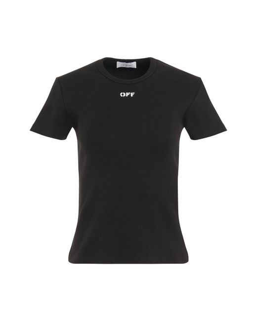 Off-White Off Stamp Rib Basic T-Shirt Black BLACK