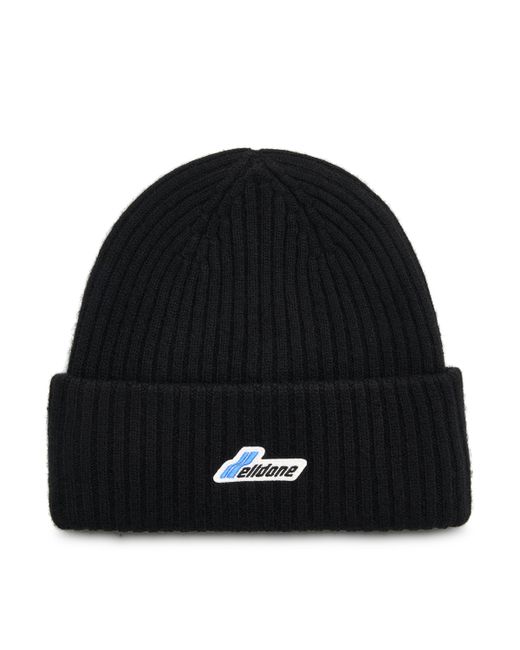 We11done Logo Patched Knit Beanie OS