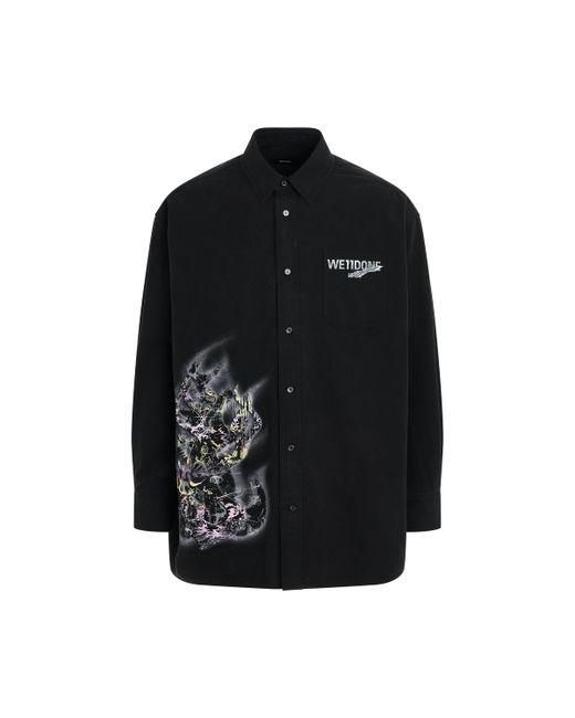 We11done Abstract Print One Pocket Shirt