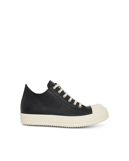Rick Owens Washed Calf Low Top Leather Sneaker Milk MILK