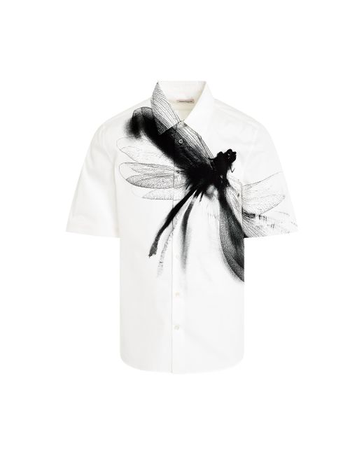 Alexander McQueen Dragonfly Print Short-Sleeve Shirt Black BLACK