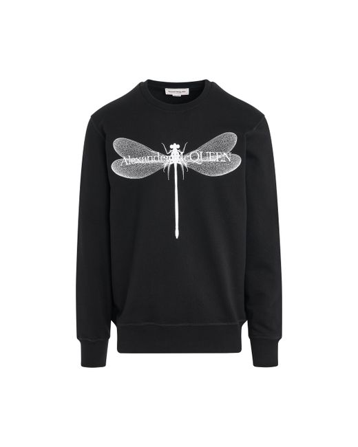 Alexander McQueen Dragonfly Print Sweatshirt Black BLACK