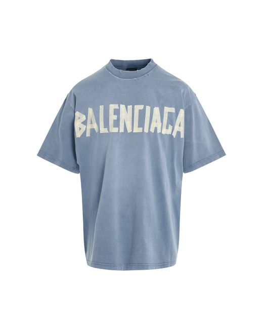 Balenciaga Tape Logo Vintage T-Shirt Faded FADED