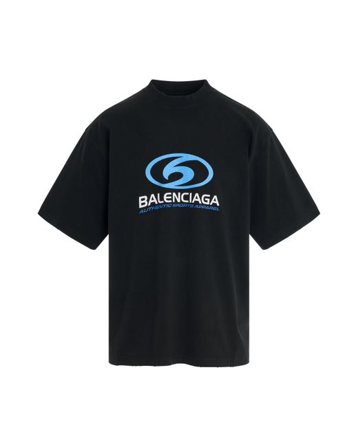 Balenciaga Surfer Cracked Logo T-Shirt Black BLACK