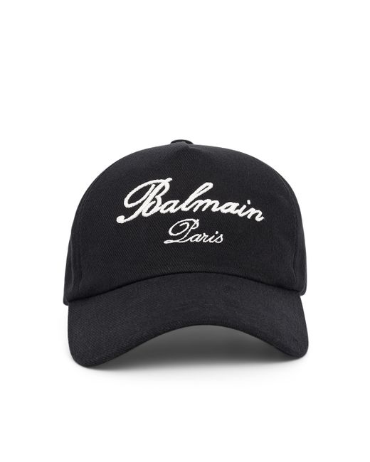 Balmain Signature Cotton Cap Black/Ivory BLACK/IVORY OS