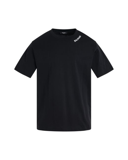 Balmain Stitch Collar T-Shirt Black BLACK