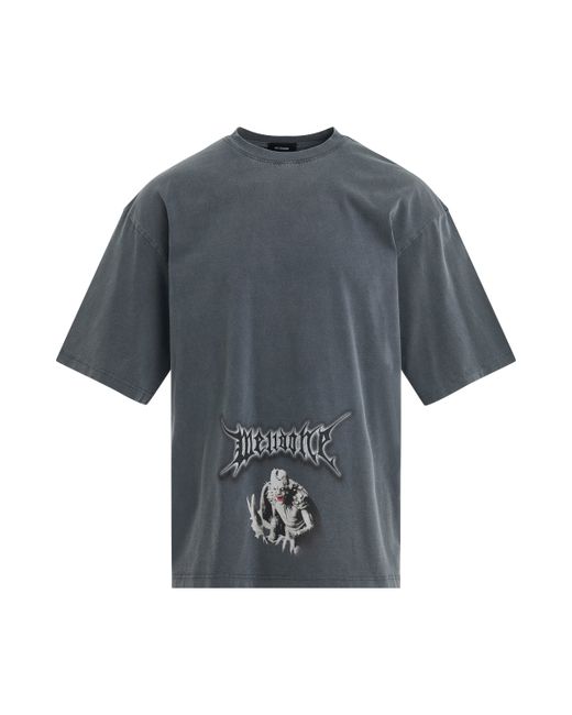 We11done Vintage Horror Print T-Shirt Navy NAVY