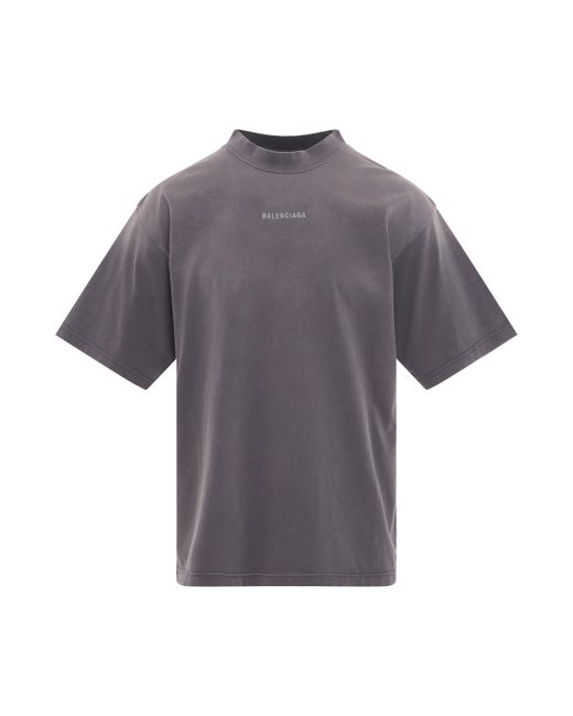 Balenciaga Back Logo Medium Fit T-Shirt Grey GREY