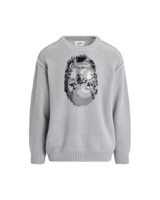 Doublet Hand-Knitting Jacquard Sweater Grey GREY