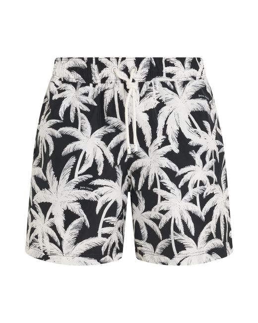 Palm Angels Palms All-over Swim shorts Black/Off BLACK/OFF