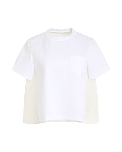 Sacai Cotton Jersey x Nylon Twill T-Shirt Off OFF