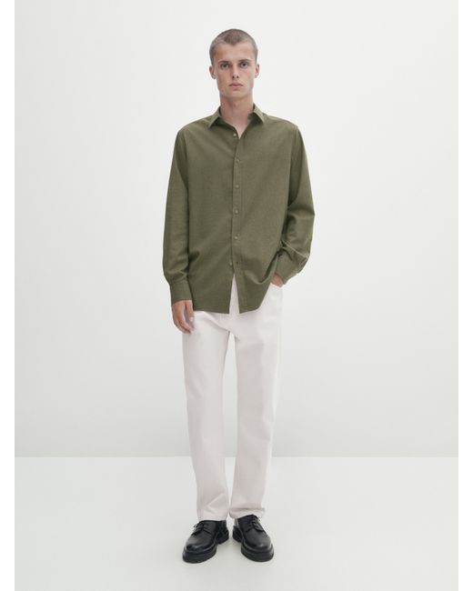 Massimo Dutti Slim Fit Cotton Twill Shirt