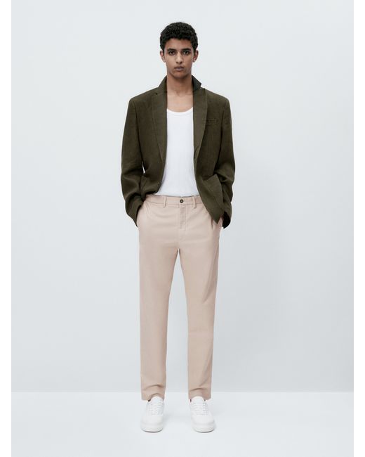 Massimo Dutti Relaxed Fit Canvas Chino Trousers