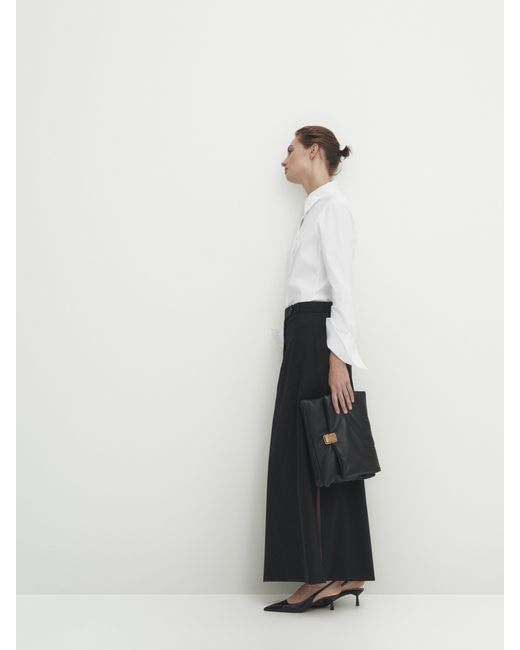 Massimo Dutti Long Tailored Skirt With Slits 16