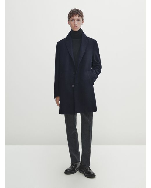 Massimo Dutti Wool Blend Coat With Removable Lining