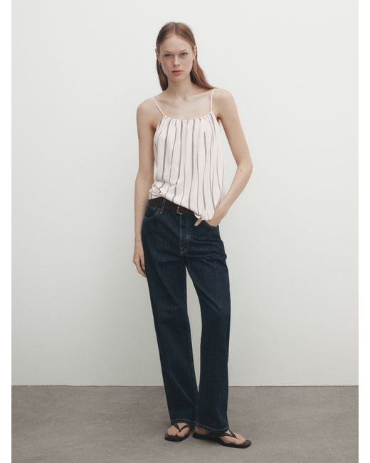 Massimo Dutti Striped Flowing Strappy Top