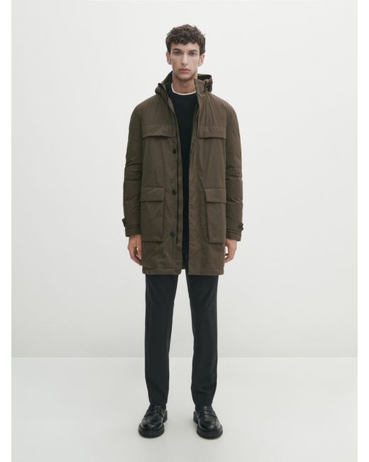 Massimo Dutti Zero Gravity Parka With Down And Feathers Padding