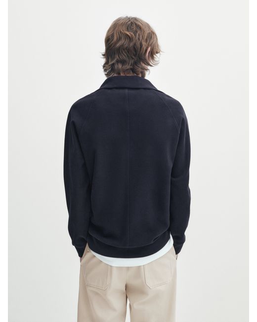 Massimo Dutti Mock Neck Zip-Up Sweatshirt