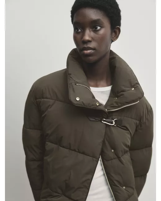 Massimo Dutti Puffer Jacket With Hook Detail